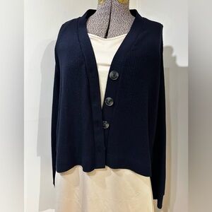 LOFT Navy Blue Cardigan Sweater